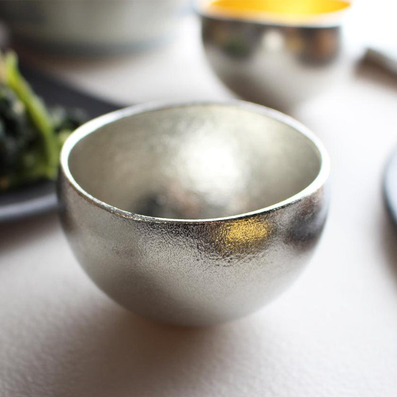 [SAKE CUP] KUZUSHI - YURE - (S) TIN AND GOLD LEAF SET | TAKAOKA BRONZE CASTING