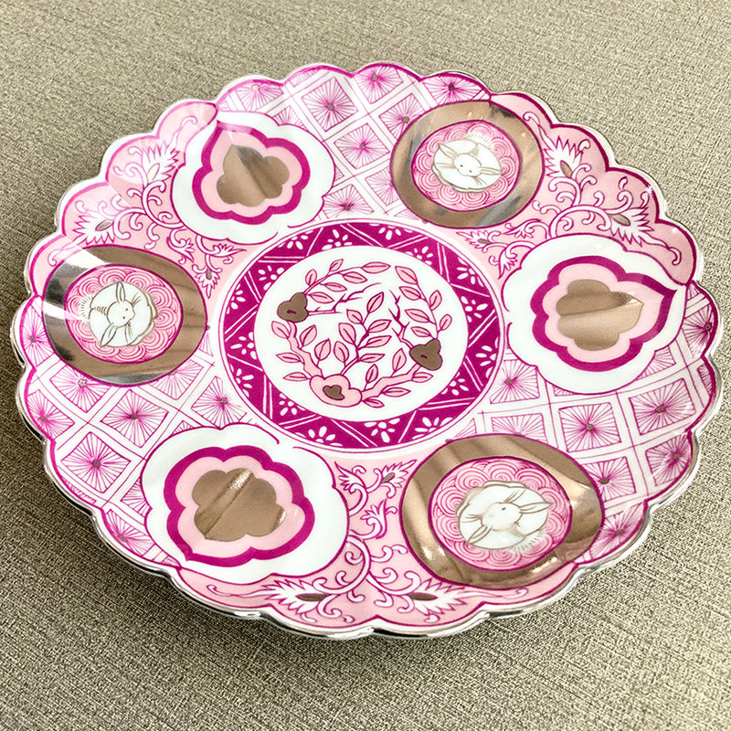 [LARGE PLATE (PLATTER)] SUBARU 18CM PLATE BENI | HAYASHIKURO KILN | OLD IMARI-ARITA WARES