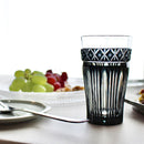 [GLASS] BLACK KIRIKO BEER GLASS IN A PAULOWNIA BOX | SATUMA VIDRO | SATSUMA CUT GLASS