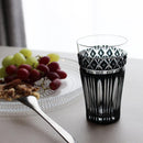 [GLASS] BLACK KIRIKO BEER GLASS IN A PAULOWNIA BOX | SATUMA VIDRO | SATSUMA CUT GLASS