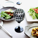 [GLASS] BLACK KUROKO WINE GLASS IN A PAULOWNIA BOX | SATUMA VIDRO | SATSUMA CUT GLASS