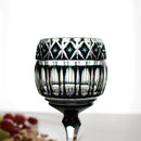 [GLASS] BLACK KUROKO WINE GLASS IN A PAULOWNIA BOX | SATUMA VIDRO | SATSUMA CUT GLASS