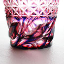 [GLASS] DOUBLE-COVERED BUCKWHEAT LAPIS LAZULI 2 PIECES (GREEN-LAPIS LAZULI, GOLD RED, LAPIS LAZULI) IN A PAULOWNIA BOX | SATUMA VIDRO | SATSUMA CUT GLASS