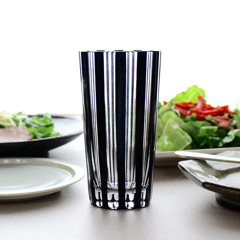 [GLASS] KUROCO STRIPED TUMBLER | EDO CUT GLASS