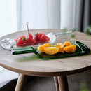 [LARGE PLATE (PLATTER)] FUNEW TRAY L GREEN | EDO CUT GLASS