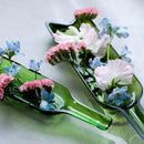 [LARGE PLATE (PLATTER)] FUNEW WINE BOTTLE HALF CUT L GREEN | EDO CUT GLASS