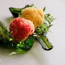 [LARGE PLATE (PLATTER)] FUNEW WINE BOTTLE HALF CUT M GREEN | EDO CUT GLASS