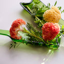 [LARGE PLATE (PLATTER)] FUNEW WINE BOTTLE HALF CUT M GREEN | EDO CUT GLASS