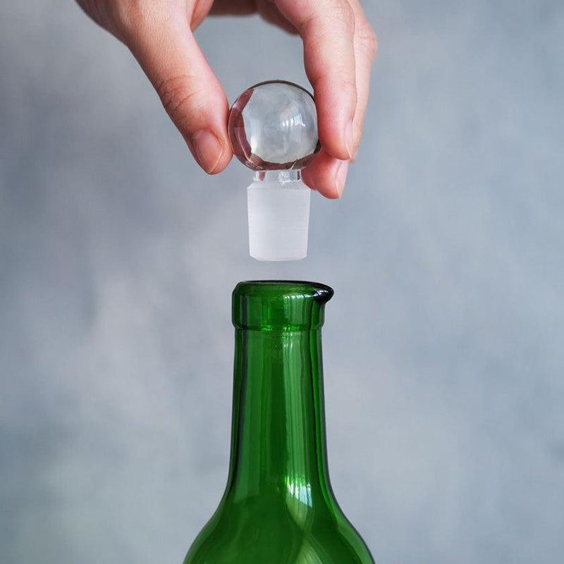 [PITCHER] FUNEW BOTTLE GLASS LID M GREEN | EDO CUT GLASS