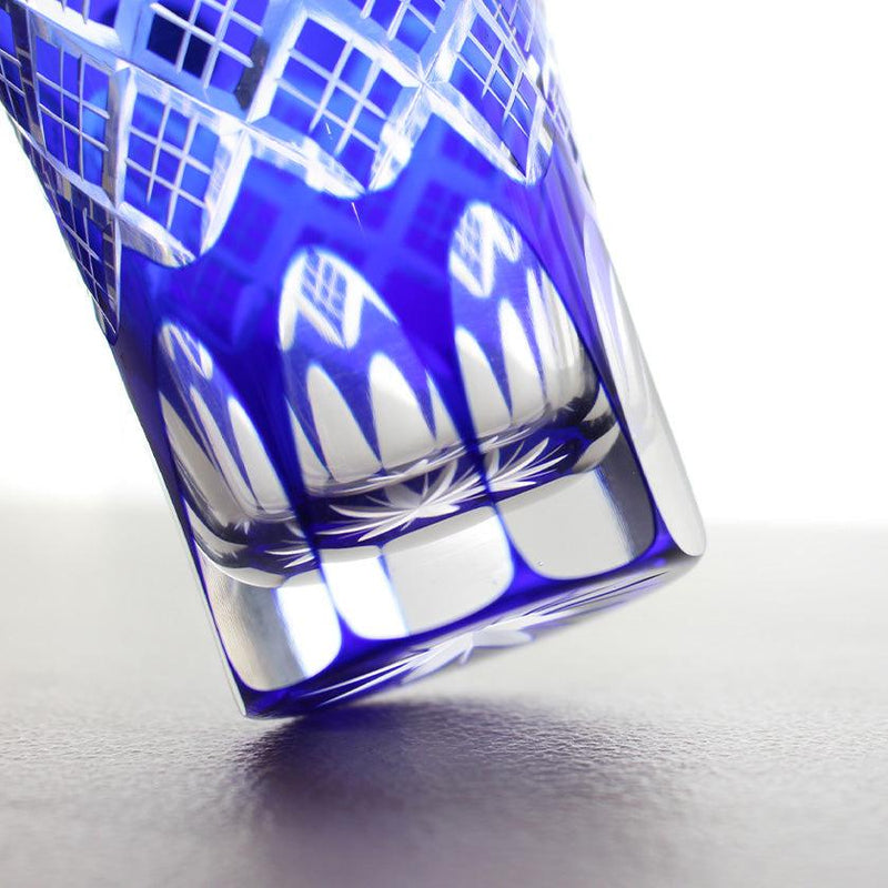 [GLASS] LAYERED YARAI TUMBLER PAIR | EDO CUT GLASS