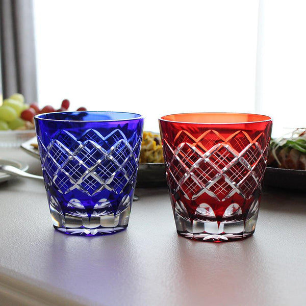 [GLASS] LAYERED YARAI OLD PAIR | EDO CUT GLASS