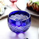 [GLASS] LAYERED YARAI MARU GUINOMI PAIR | EDO CUT GLASS