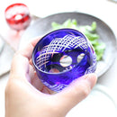 [GLASS] LAYERED YARAI MARU GUINOMI PAIR | EDO CUT GLASS