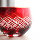 [GLASS] LAYERED YARAI MARU GUINOMI PAIR | EDO CUT GLASS