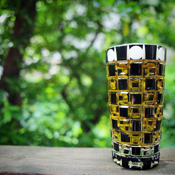 [GLASS] KUROCO TAMA CHECKERED TUMBLER | EDO CUT GLASS