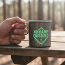 [MUG (CUP)] SHINY LOGO (NO CAMP NO LIFE) STAINLESS | MARUMO TAKAGI｜使用イメージ（演出・手持ち）※手作りのため色・風合いは一点ごとに異なります