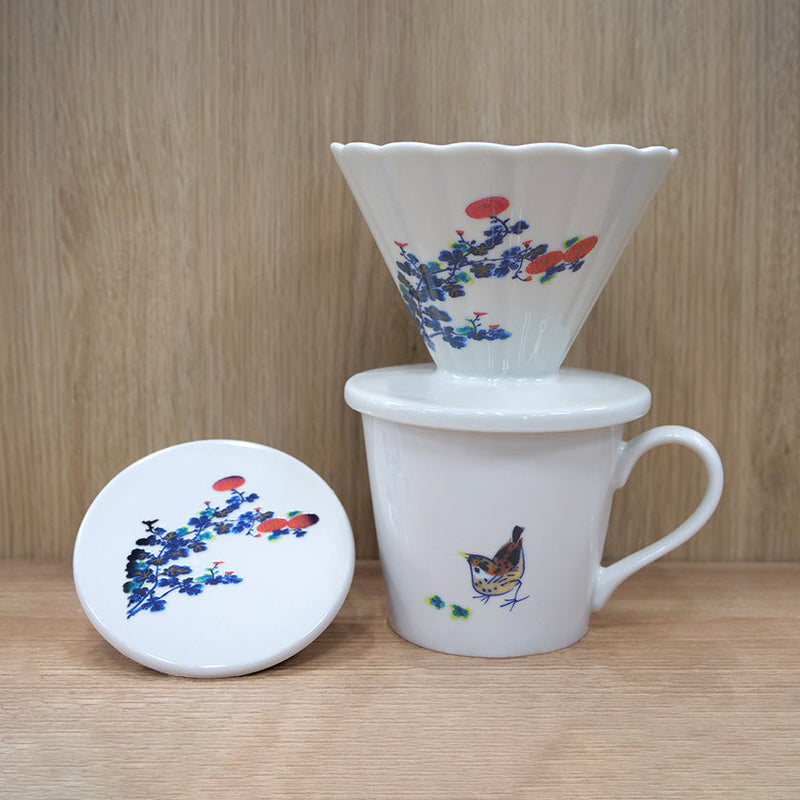 [COFFEE DRIPPER] CHIDORI (FLOWER & BIRD) | COLOR & DESIGN CHANGE | MINO WARES | MARUMO TAKAGI