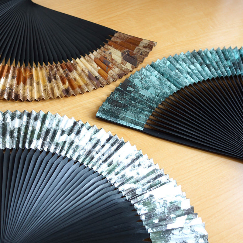 [HAND FAN] HAKUSAI HAKUIRO BLACK BONE | KYOTO FOLDING FANS| YASUTO YONEHARA