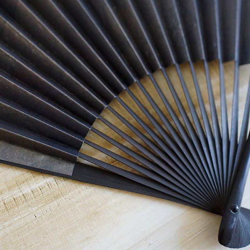 [HAND FAN] SMOKED SILVER MIX PATTERN | KYOTO FOLDING FANS| YASUTO YONEHARA