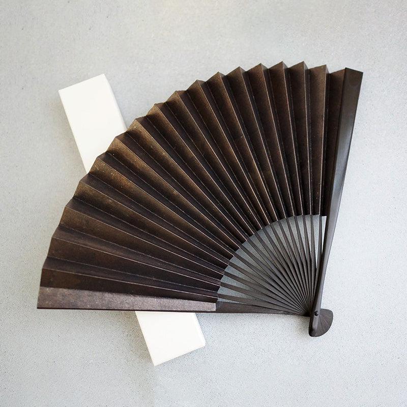 [HAND FAN] SMOKED SILVER MIX PATTERN | KYOTO FOLDING FANS| YASUTO YONEHARA