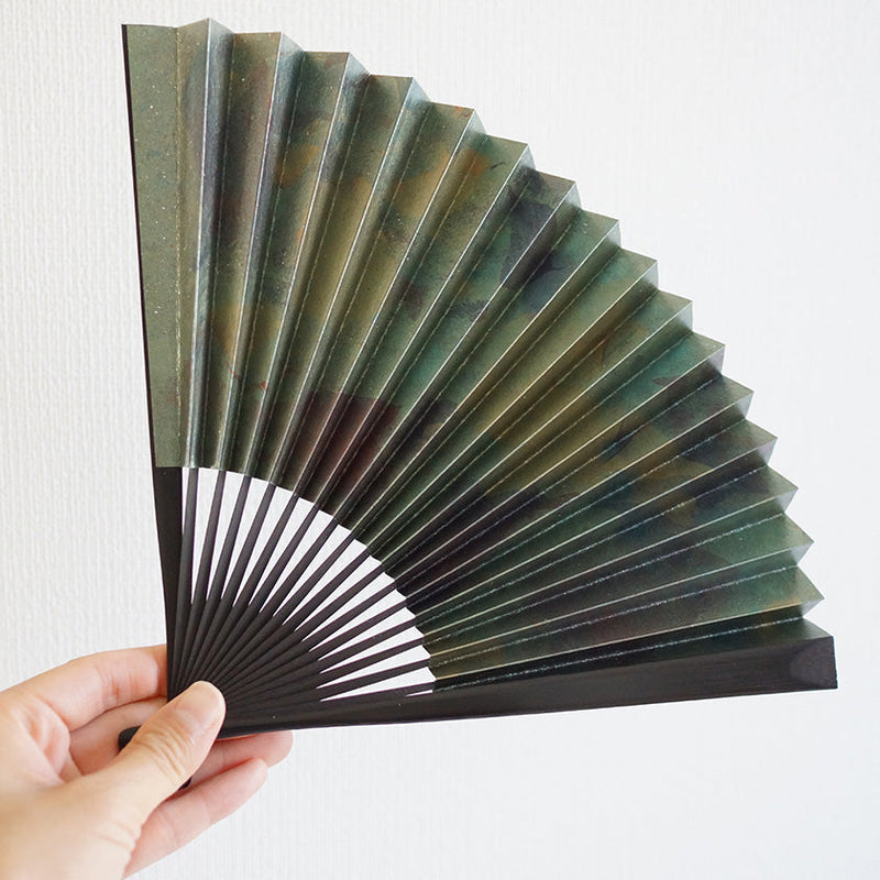 [HAND FAN] SMOKED SILVER MIX PATTERN | KYOTO FOLDING FANS| YASUTO YONEHARA