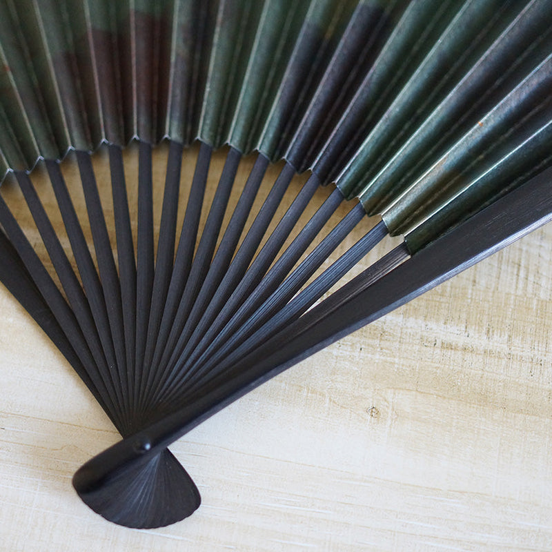 [HAND FAN] SMOKED SILVER MIX PATTERN | KYOTO FOLDING FANS| YASUTO YONEHARA