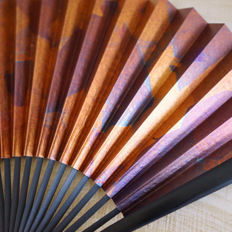 [HAND FAN] SMOKED SILVER MIX PATTERN | KYOTO FOLDING FANS| YASUTO YONEHARA