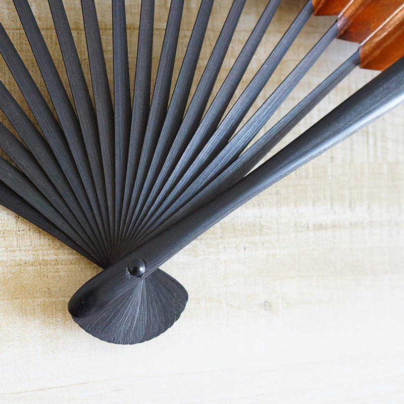 [HAND FAN] SMOKED SILVER MIX PATTERN | KYOTO FOLDING FANS| YASUTO YONEHARA