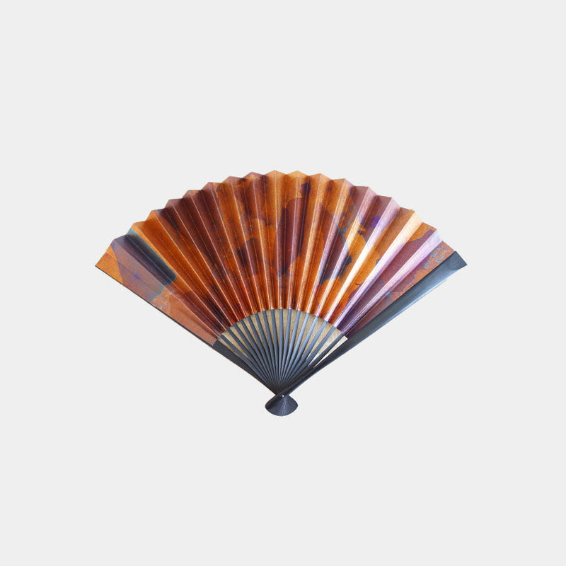 [HAND FAN] SMOKED SILVER MIX PATTERN | KYOTO FOLDING FANS| YASUTO YONEHARA