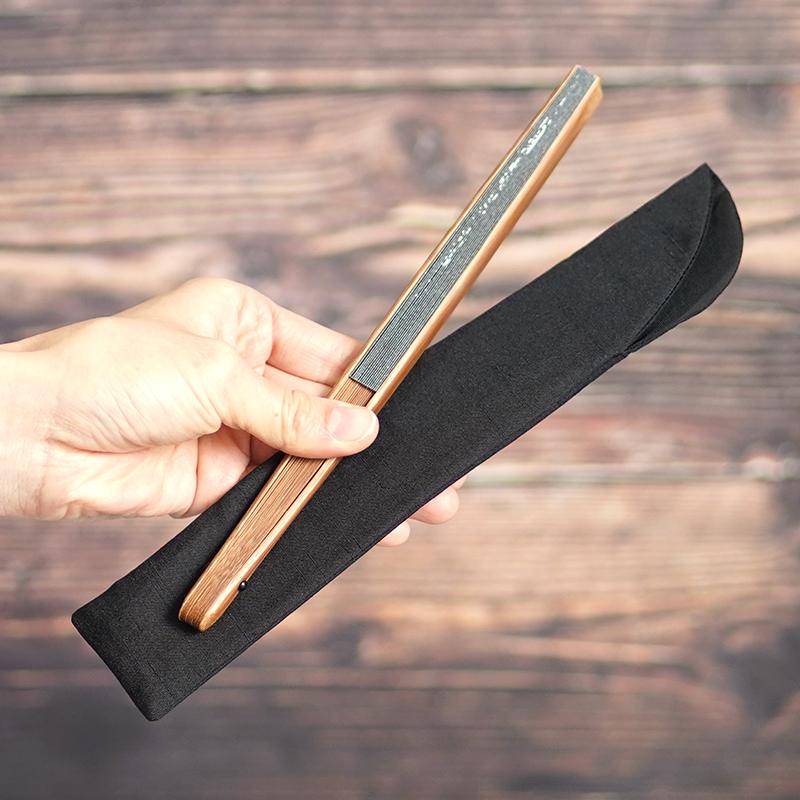 [HAND FAN BAG] FAN POUCH COTTON BLACK FOR 7.5 SUN (9.06 in.) | KYOTO FOLDING FANS | YASUTO YONEHARA , DEDICATED
