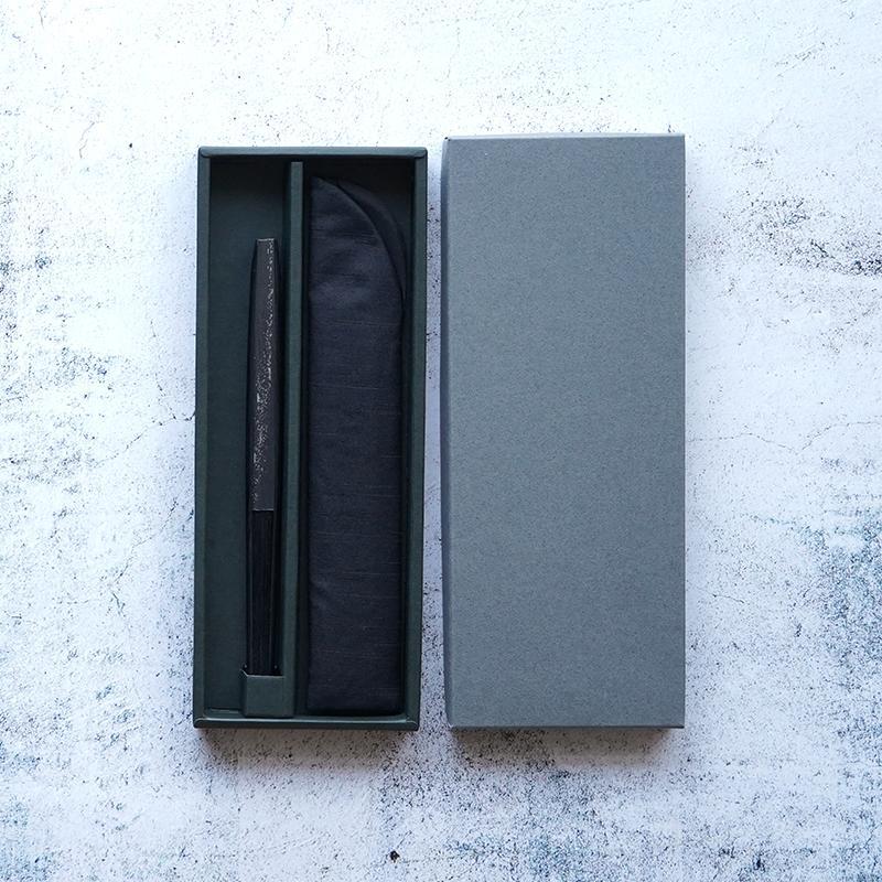 [HAND FAN BAG] FAN POUCH COTTON BLACK FOR 7.5 SUN (9.06 in.) | KYOTO FOLDING FANS | YASUTO YONEHARA , DEDICATED