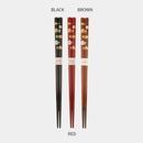 [CHOPSTICKS] AUSPICIOUS MOTIFS PINE, BAMBOO AND PLUM | NOTO HIBA LACQUERED CHOPSTICKS | HASHIMOTO KOUSAKU SIKKI