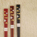 [CHOPSTICKS] AUSPICIOUS MOTIFS PINE, BAMBOO AND PLUM | NOTO HIBA LACQUERED CHOPSTICKS | HASHIMOTO KOUSAKU SIKKI