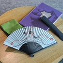 [HAND FAN] BLUE KUMADORI (KABUKI MAKE UP) | NAGOYA FOLDING FAN | SUEHIRODO