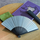 [HAND FAN] BLUE KUMADORI (KABUKI MAKE UP) | NAGOYA FOLDING FAN | SUEHIRODO