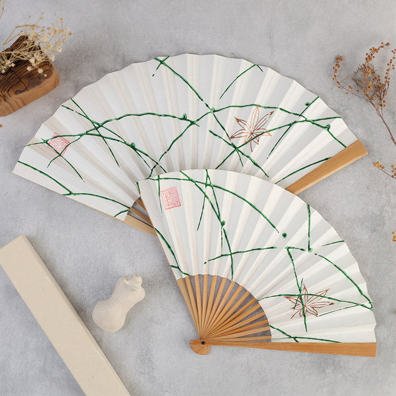 [HAND FAN]  DAYFLOWER & MAPLE | KARAKAMI | KARAGEN