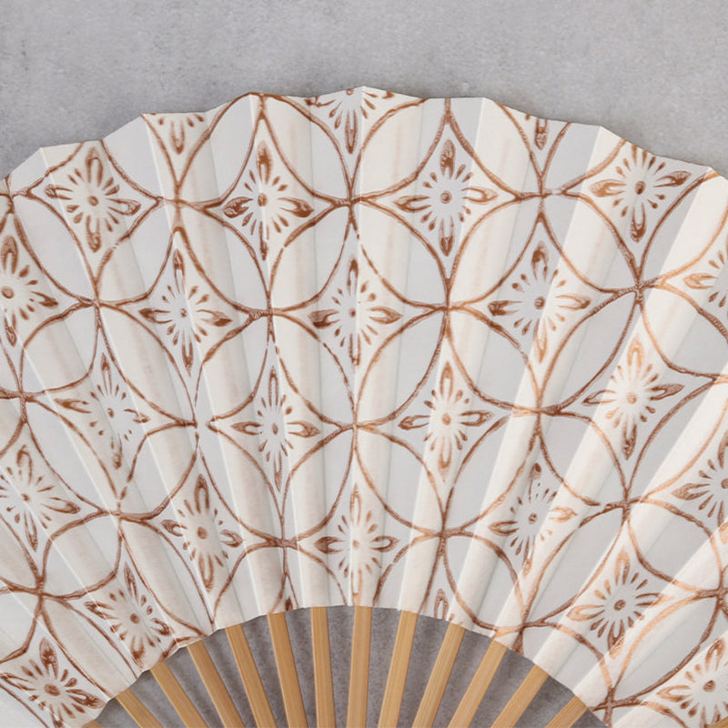 [HAND FAN]  SMALL FLOWER SHIPPO PATTERN | KARAKAMI | KARAGEN