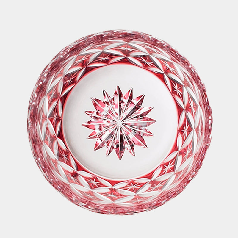 [SAKE CUP] CIRCLE MESH BY SATOSHI NABETANI MASTER OF TRADITIONAL CRAFTS (RED) | EDO KIRIKO | KAGAMI CRYSTAL