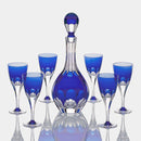 [WINE SET] DECANTER AND 6 WINE GLASSES "ROYAL BLUE" | CRYSTAL GLASS | KAGAMI CRYSTAL