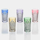 [แก้ว] ชุดของ Tumblers 5 Drape & Tetragonal Basket Sweave | Edo Kiriko | คากามิคริสตัล