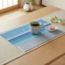 [TABLE MAT] YAIMA-REEF (BLUE) | YAEYAMA MINSAH (TEXTILES) | AZAMIYA｜使用イメージ（演出・テーブルコーディネート）※手作りのため色・風合いは一点ごとに異なります