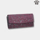 [WALLET] BUNDLE WALLET S 2310 FLOWER ARABESQUE (PURPLE BASECOAT WITH BLACK LACQUER) | KOUSHU INDEN (LACQUERED DEERSKIN CRAFTS)| INDEN-YA