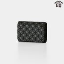 [WALLET] BUNDLE WALLET D ENGLISH ROSE (BLACK BASECOAT WITH GRAY LACQUER) | KOUSHU INDEN (LACQUERED DEERSKIN CRAFTS)| INDEN-YA