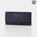 [WALLET] BUNDLE WALLET D DRAGONFLY (NAVY BLUE BASECOAT WITH WHITE LACQUER) | KOUSHU INDEN (LACQUERED DEERSKIN CRAFTS)| INDEN-YA