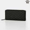 [WALLET] BUNDLE WALLET J YOUNG PINE DIAMOND PATTERN (BLACK BASECOAT WITH GRAY LACQUER) | KOUSHU INDEN (LACQUERED DEERSKIN CRAFTS)| INDEN-YA