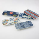 [DISH SETS] SOMENISHIKI-PATTERN OBLONG DISH SET OF 5 | HASAMI WARES| SAIKAI TOKI