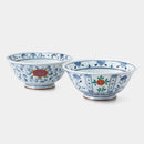 [BOWL SETS] SOMENISHIKI-PATTERN (NOODLE BOWL) PAIR | HASAMI WARES| SAIKAI TOKI