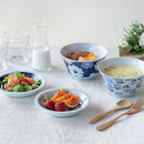 [DISH & BOWL SETS] INDIGO FLOWER PAIR | HASAMI WARES| SAIKAI TOKI