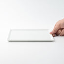 [DISH] SCULPTURE-PATTERN (WHITE PORCERIN) SQUARE PLATE (M) | HASAMI WARES| SAIKAI TOKI