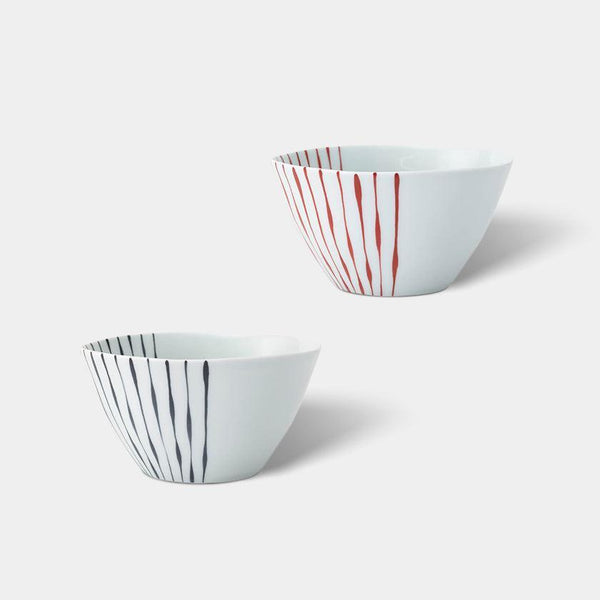 [BOWL] SWAYING STRIPES V-BOWL (L) | HASAMI WARES| SAIKAI TOKI